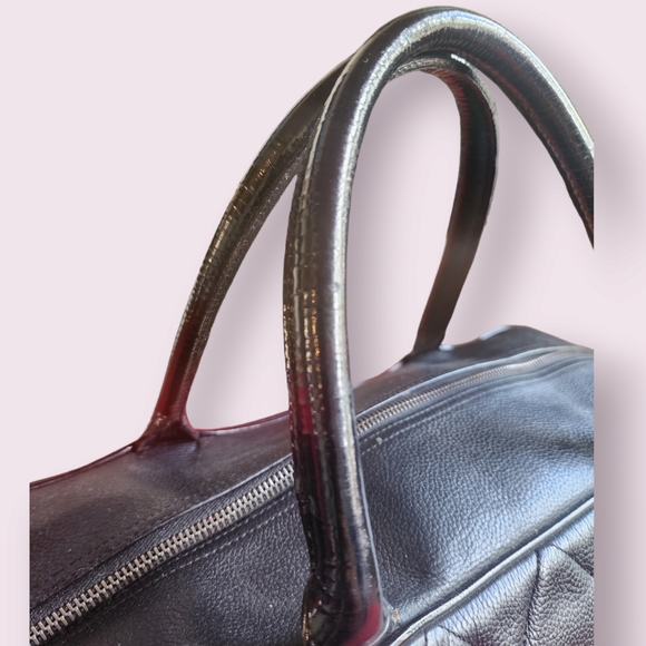 Chanel Large Duffle Bowler Black Caviar Bag Patent Handles - Picture 4 of 14